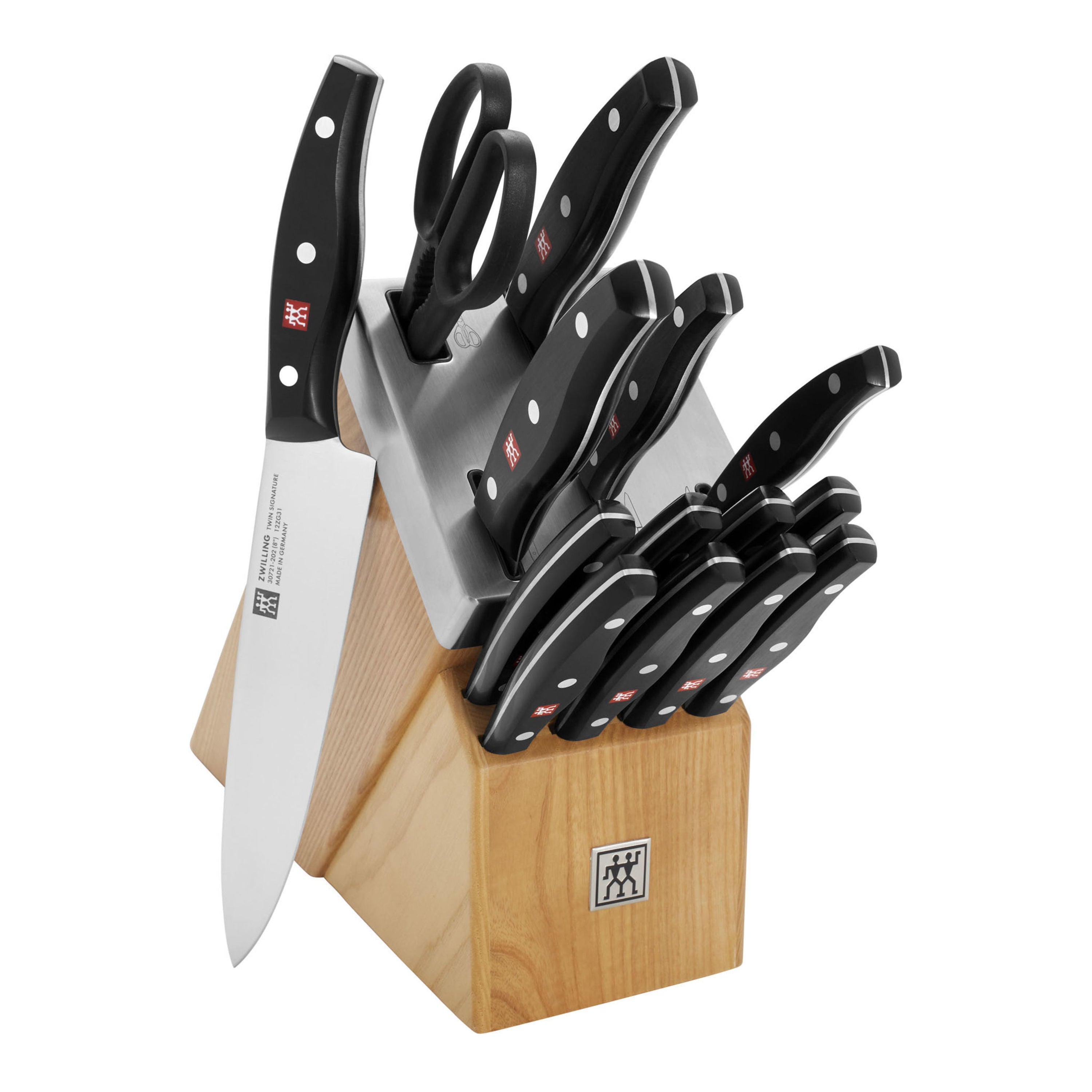 ZWILLING 15pc Knife Set in Self-Sharpening Natural Ash Wood Block, TWI –  Premium Home Source