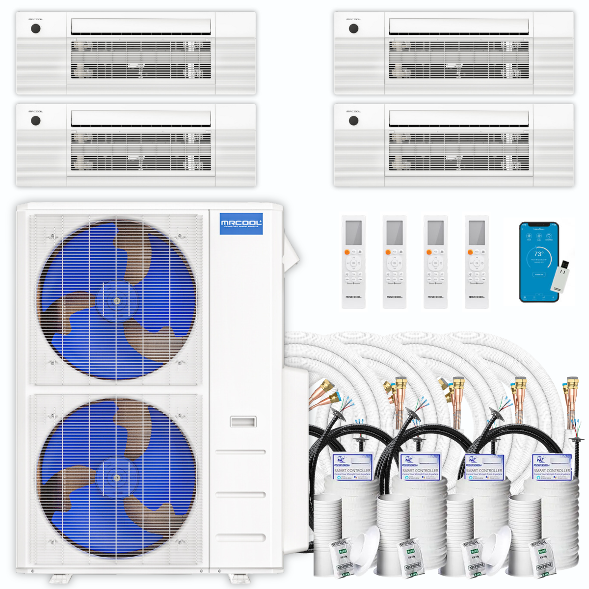 MRCOOL DIY Mini Split - 42,000 BTU 4 Zone Ceiling Cassette Ductless Ai