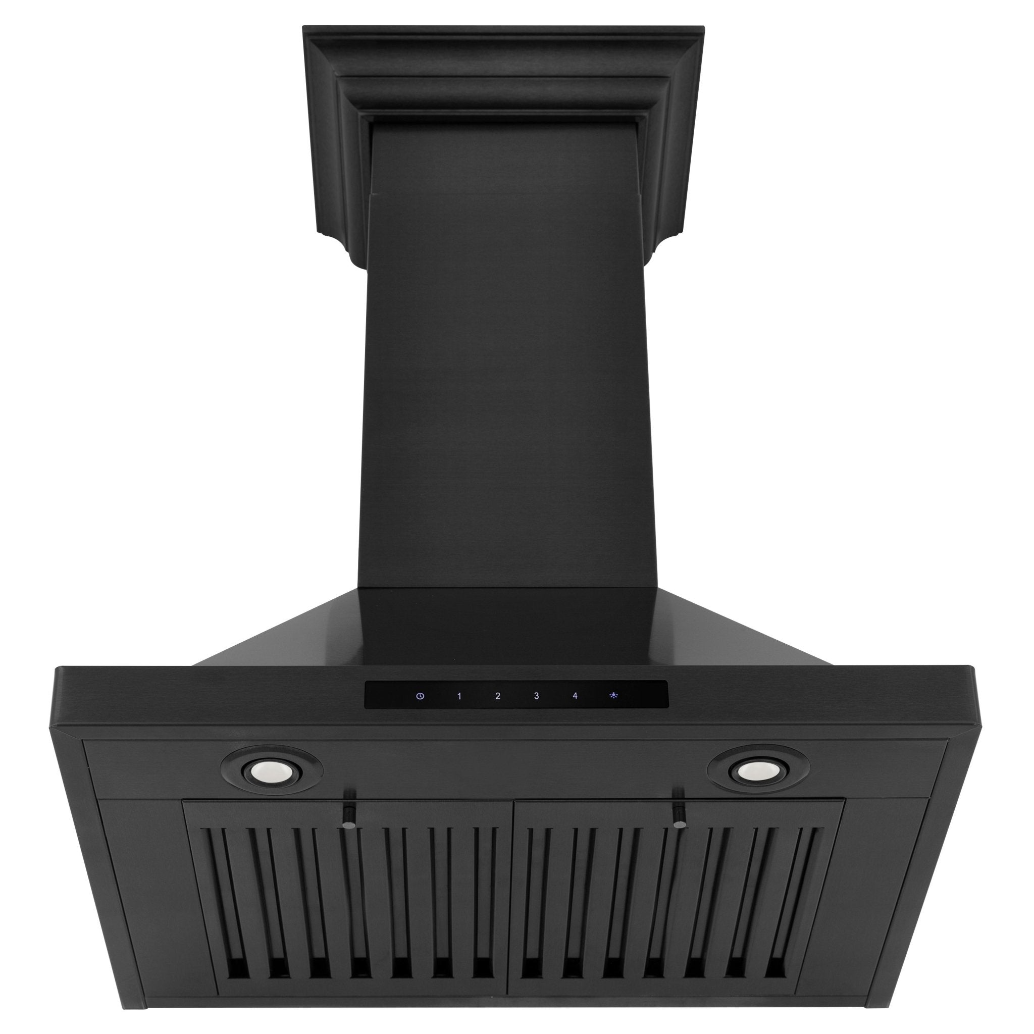 ZLINE 24 Wall Mount Range Hood in Black Stainless Steel with Crown Molding, BSKBNCRN-24