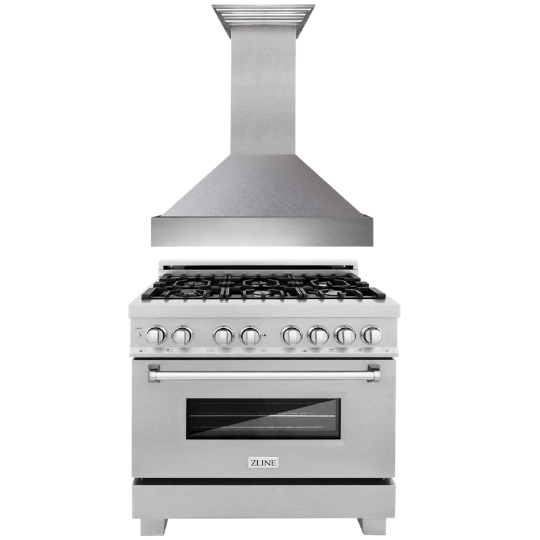 ZLINE 36 Professional Dual Fuel Range in DuraSnow Stainless (RAS-SN-36)