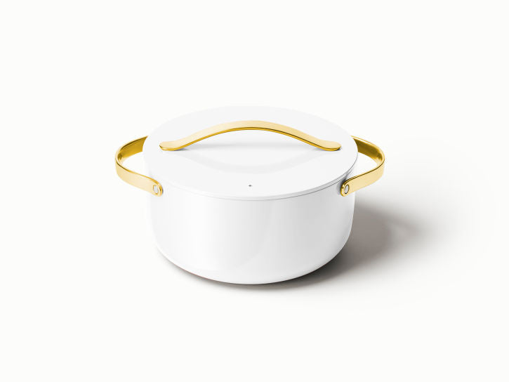 Caraway Mini Duo Cookware Set in White with Gold Handles – Premium