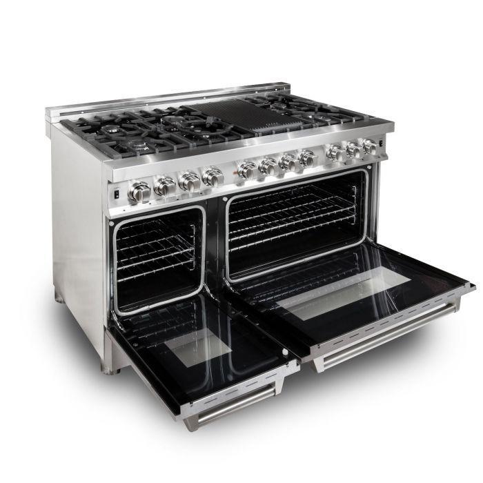 ZLINE Autograph 48 in. Gas Burner/Electric Oven Range in Black Stainle –  Premium Home Source