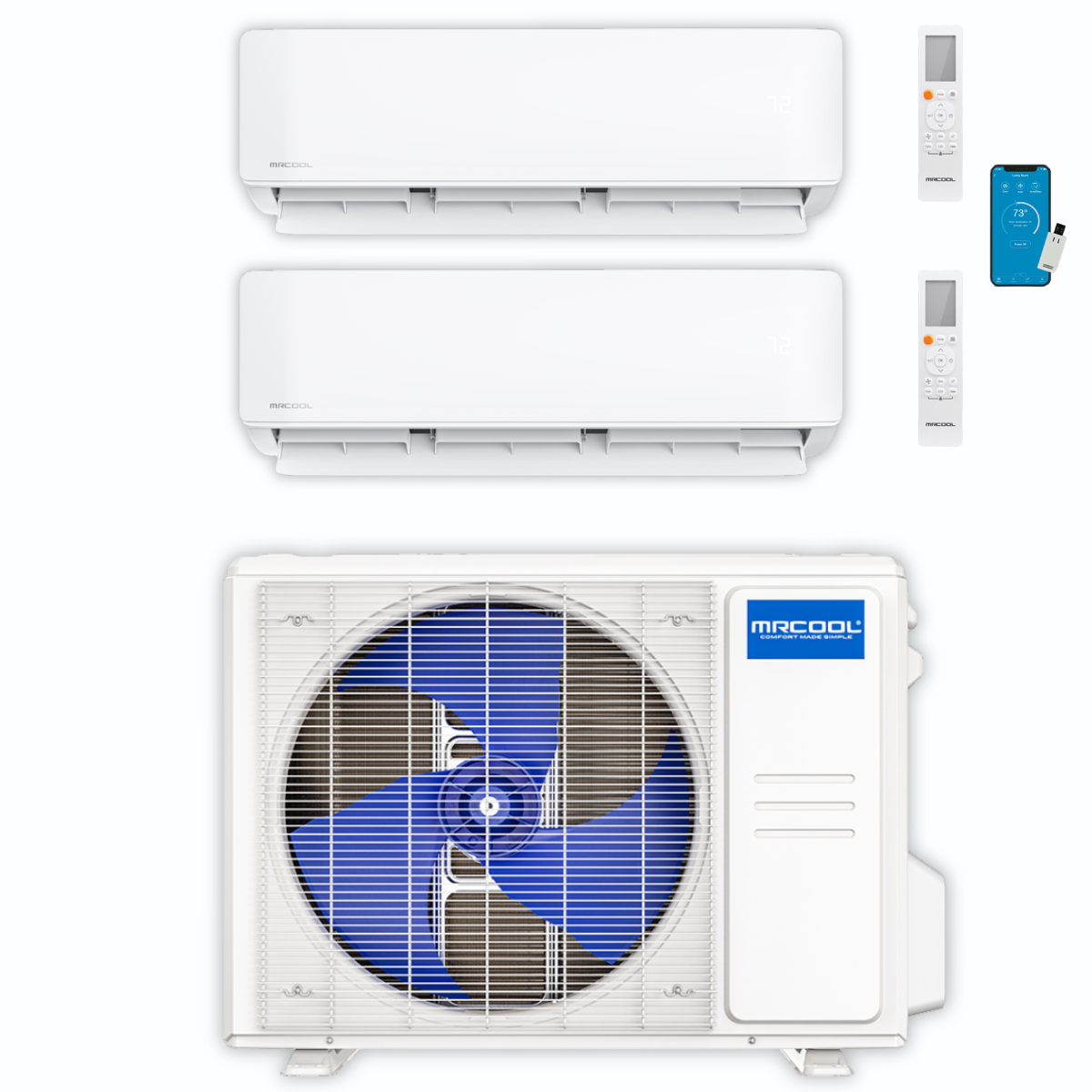 MRCOOL DIY Mini Split - 18,000 BTU 2 Zone Ductless Air Conditioner and