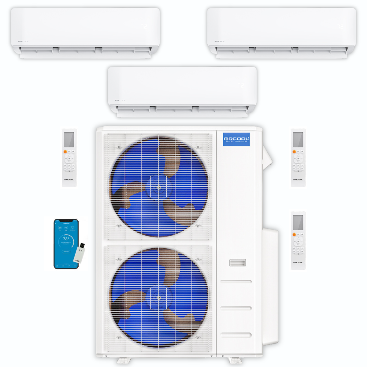 MRCOOL DIY Mini Split - 54,000 BTU 3 Zone Ductless Air Conditioner And ...