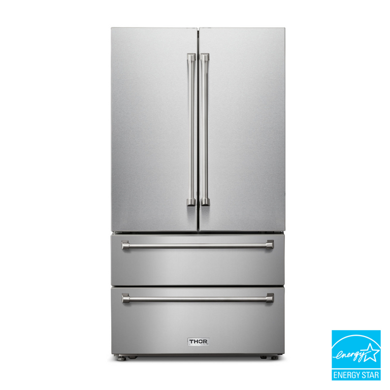 Thor Contemporary Package - 36" Gas Range, Range Hood, Refrigerator, Dishwasher and Microwave, Thor-AP-ARG36-A86