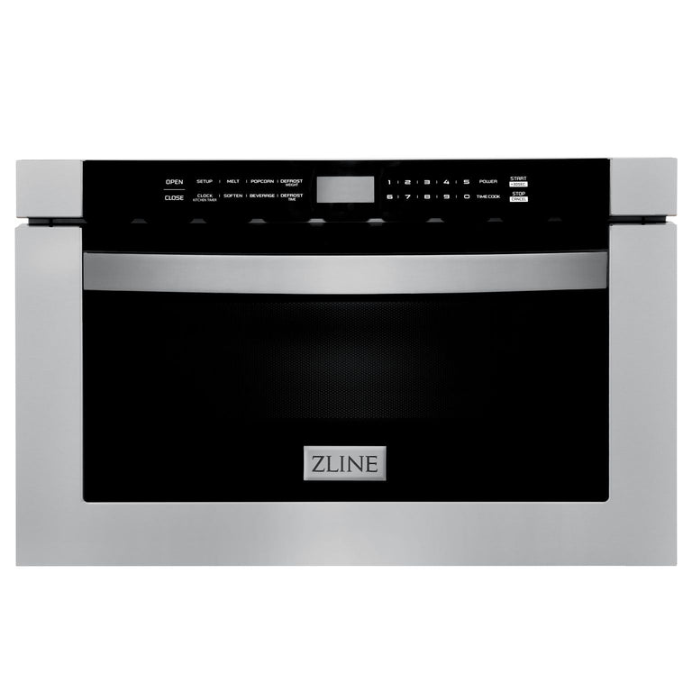 ZLINE Appliance Package - 36" Dual Fuel Range, Range Hood, Microwave Drawer, Top Touch Control Dishwasher, Refrigerator, 5KPR-RARH36-MWDWM