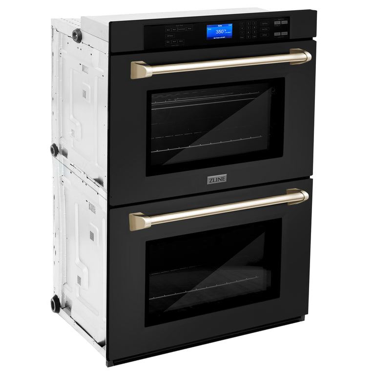 ZLINE 30 Autograph Edition Double Wall Oven with Self Clean and True Convection in Stainless Steel (AWDZ-30) Gold