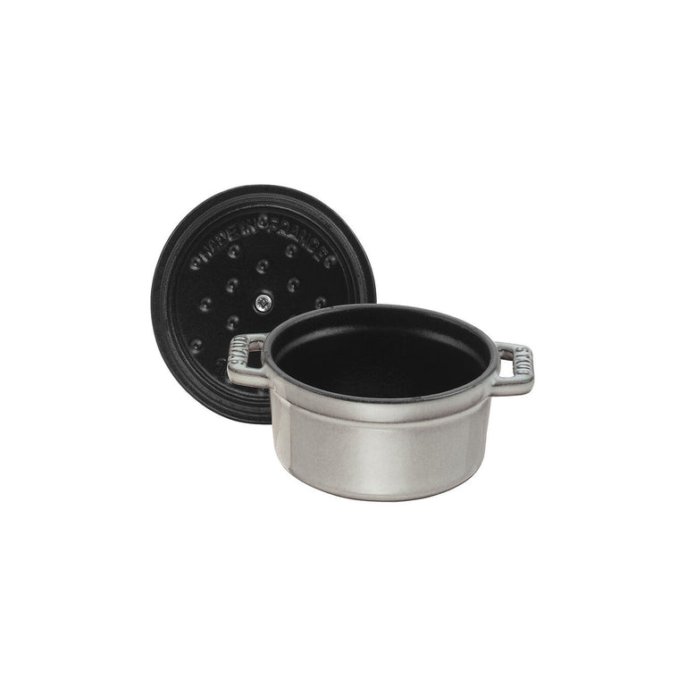 Staub Cast Iron Round Cocotte Oven, 0.5-qt, Graphite Grey