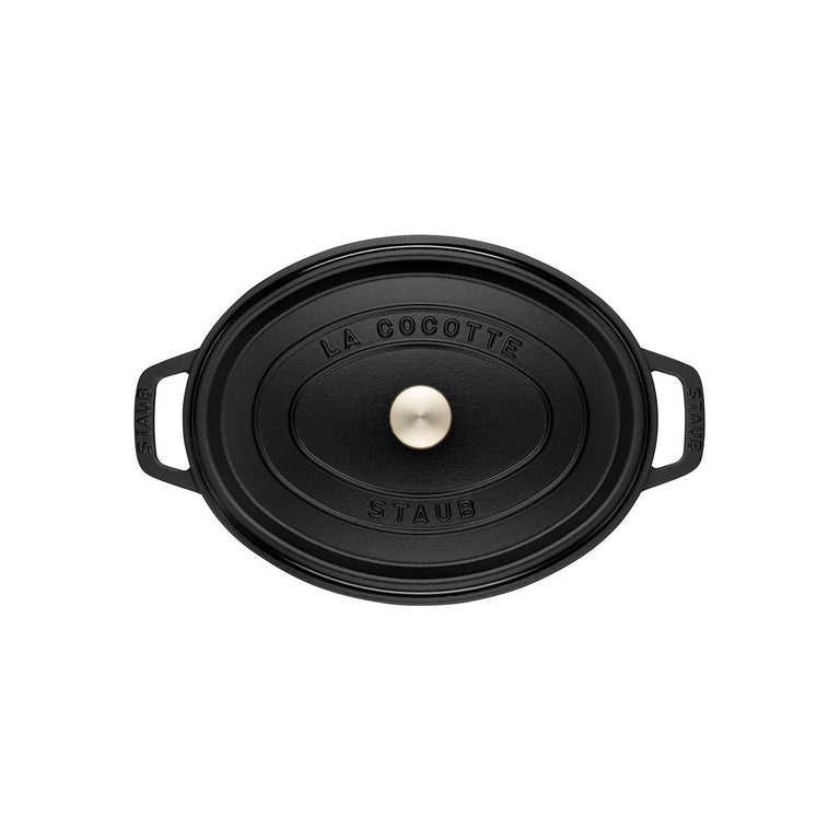 Staub Cast Iron 1-qt Oval Cocotte - Matte Black 