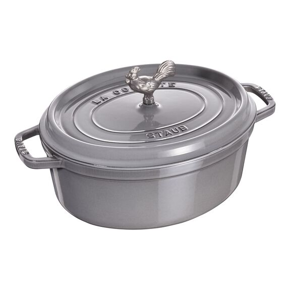 Staub 5.75 Qt. Cast Iron Coq au Vin Dutch Oven in Graphite Grey ...