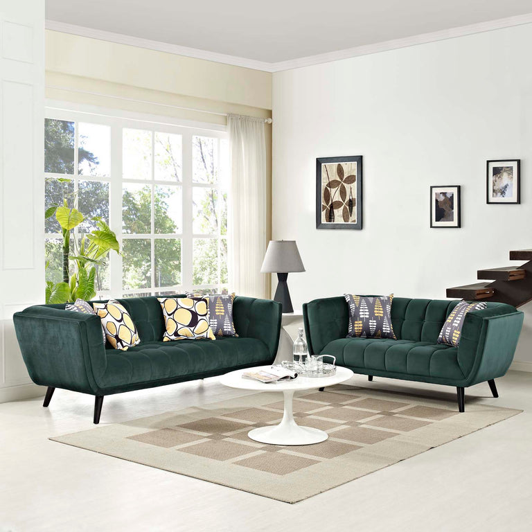 Green sofa and 2024 loveseat set