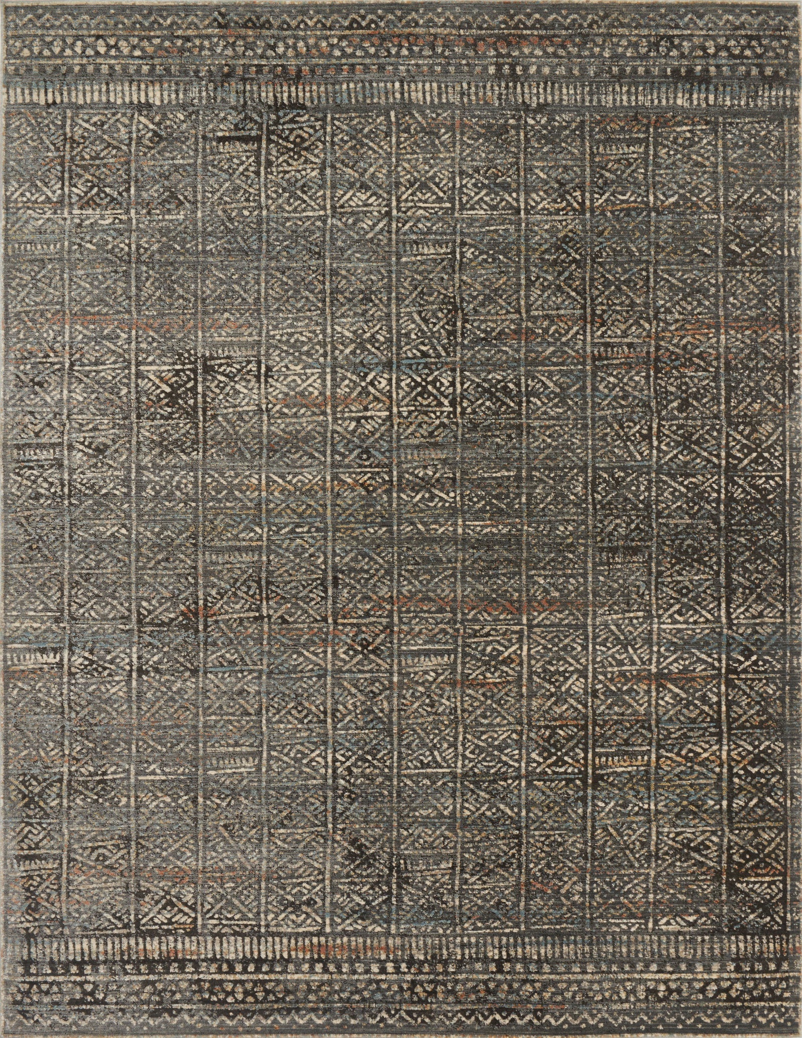 Loloi Rugs Javari Collection Rug in Charcoal, Silver - 9'6