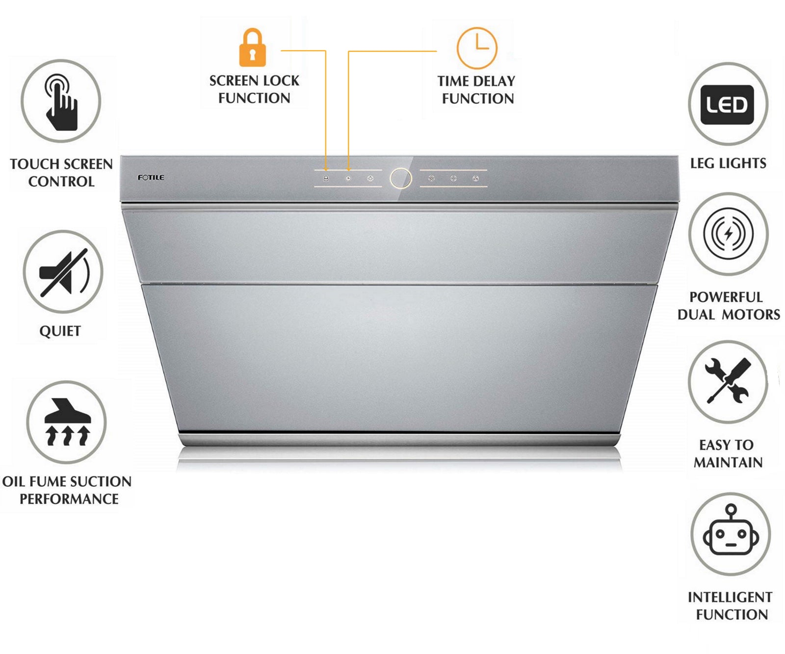 Fotile Slant Vent Series 30 in. 850 CFM Range Hood with Touchscreen in –  Premium Home Source