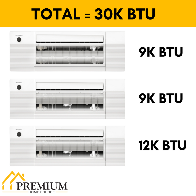 Mrcool Diy Mini Split 30 000 Btu 3 Zone Ceiling Cassette Ductless Ai