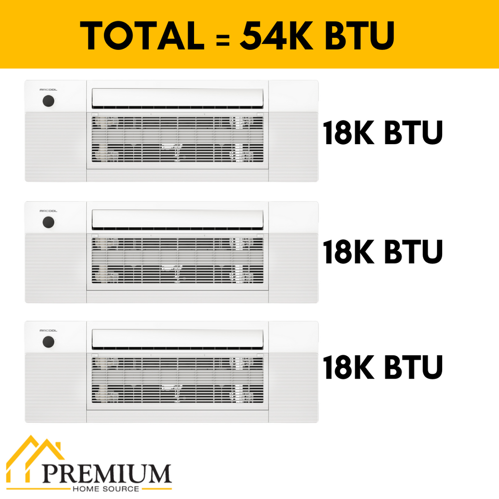 Mrcool Diy Mini Split 54 000 Btu 3 Zone Ceiling Cassette Ductless Ai