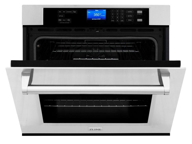 ZLINE 4-Piece Appliance Package - 30 In. Rangetop, Range Hood, Refrigerator, and Double Wall Oven in Stainless Steel, 4KPR-RTRH30-AWS