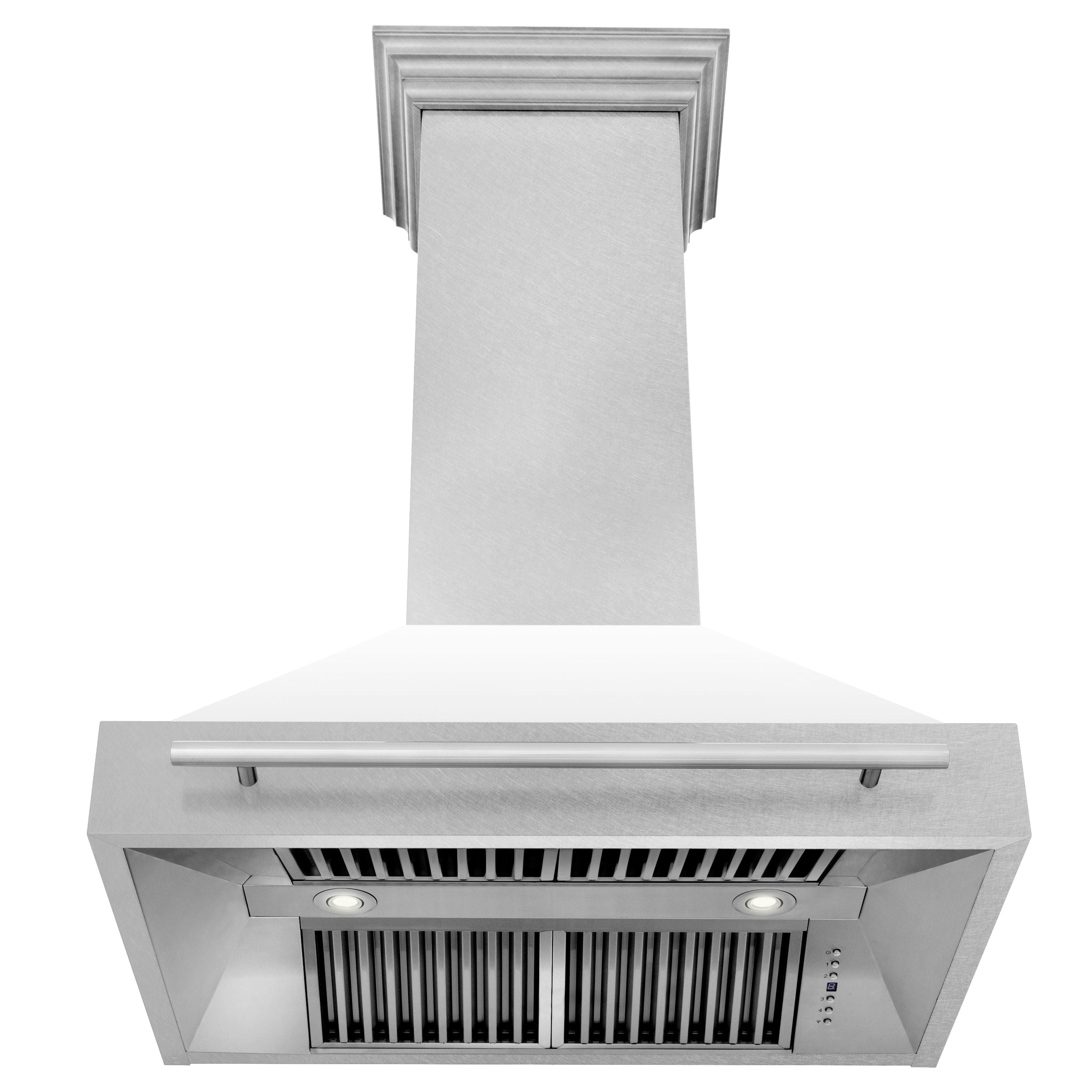 ZLINE 36 Inch DuraSnow® Stainless Steel Range Hood with White Matte Shell,  8654SNX-WM-36