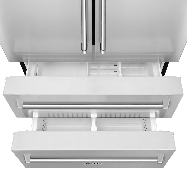 ZLINE 4-Piece Appliance Package - 48 In. Rangetop, Range Hood, Refrigerator, and Wall Oven in Stainless Steel, 4KPR-RTRH48-AWS