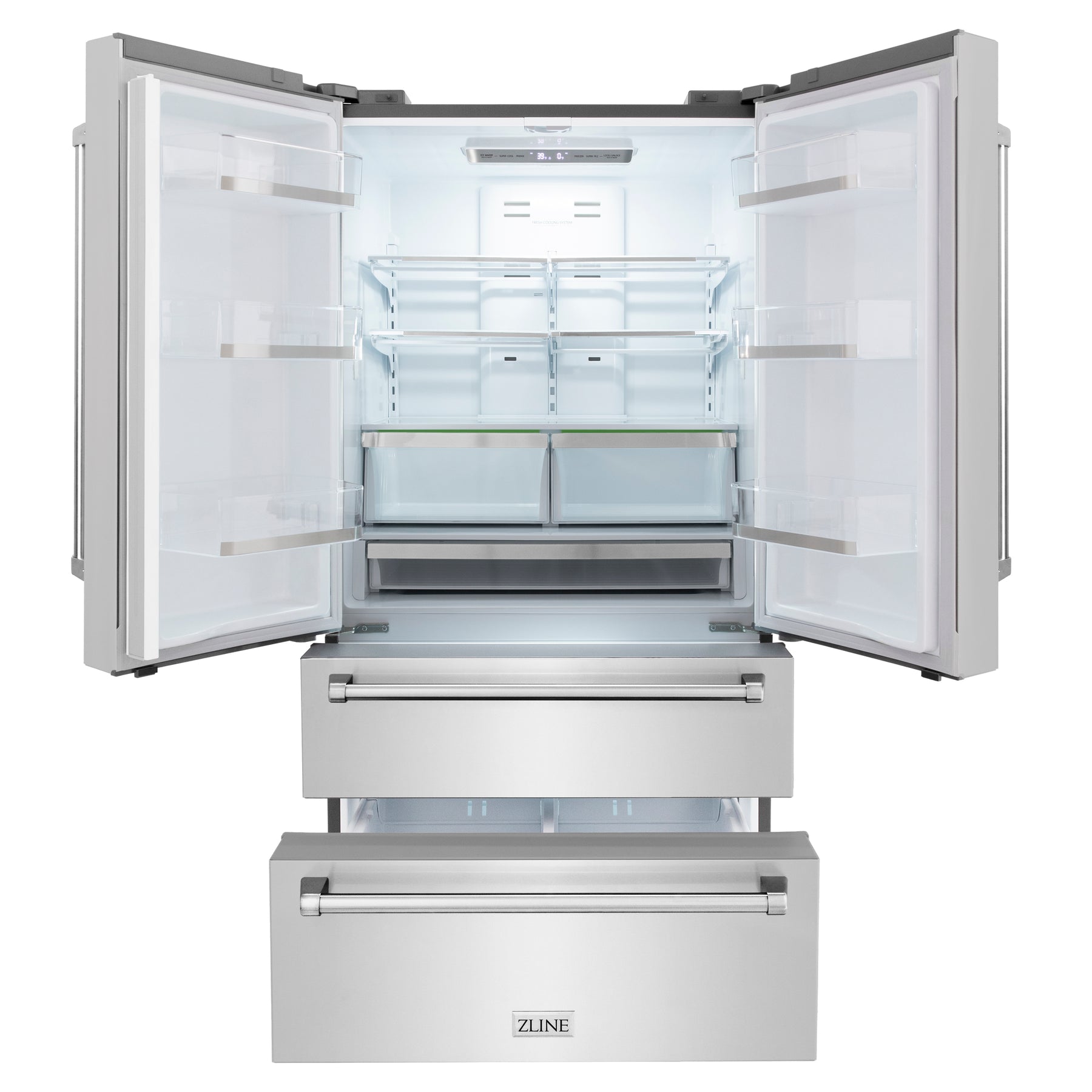 ZLINE Stainless Steel Refrigerator | Built In French Doors & Ice Maker ...