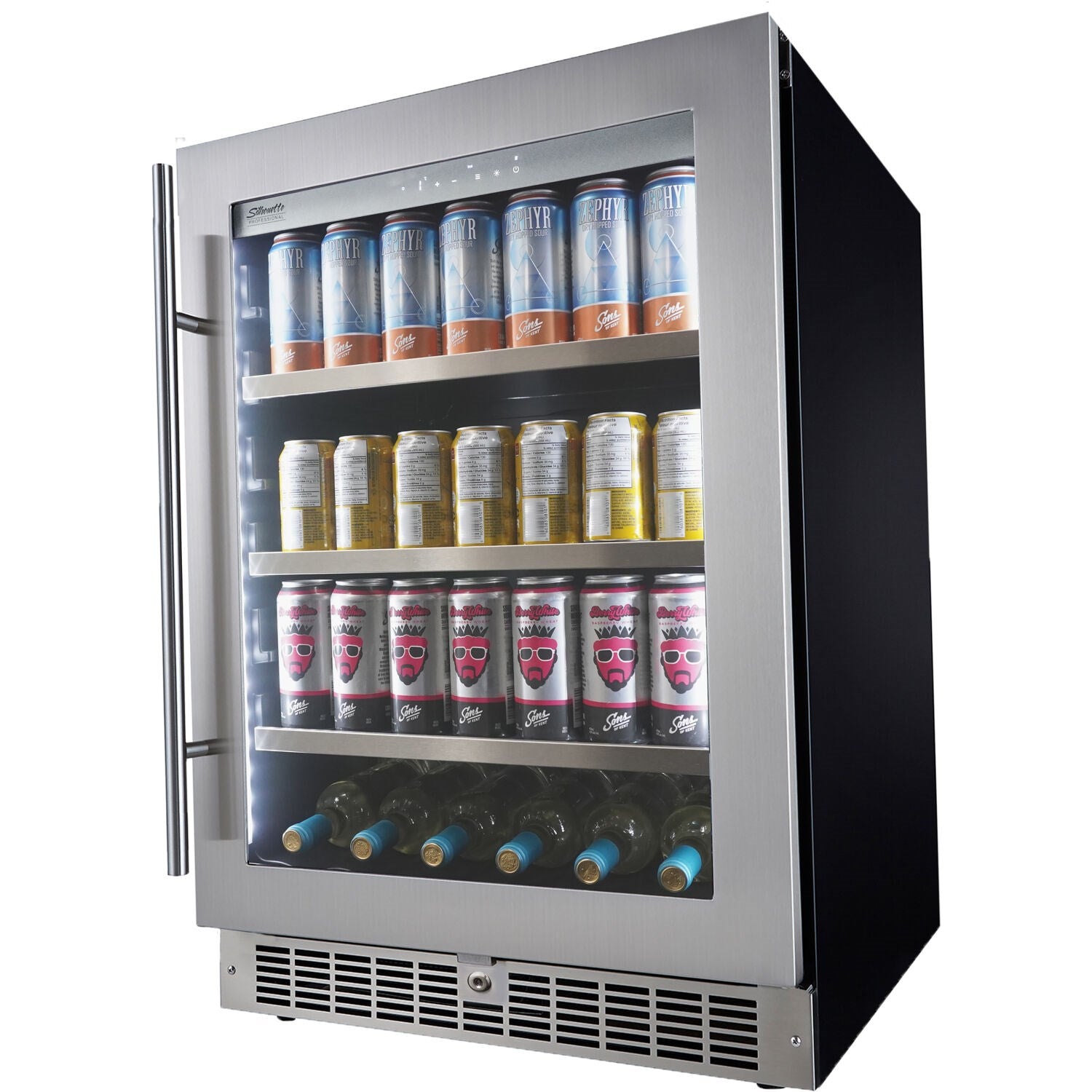 Danby Silhouette 24 In. 6 Wine Bottle & 126 Can Capacity, Beverage Cen ...