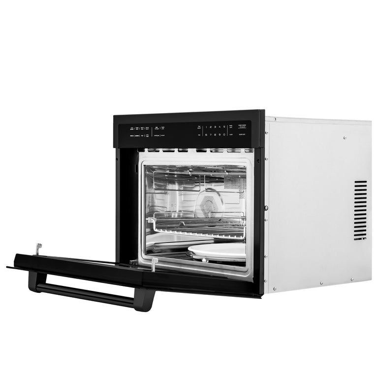ZLINE Appliance Package - 24" Microwave Oven and 30" Wall Oven, 2KP-MW24-AWS30BS