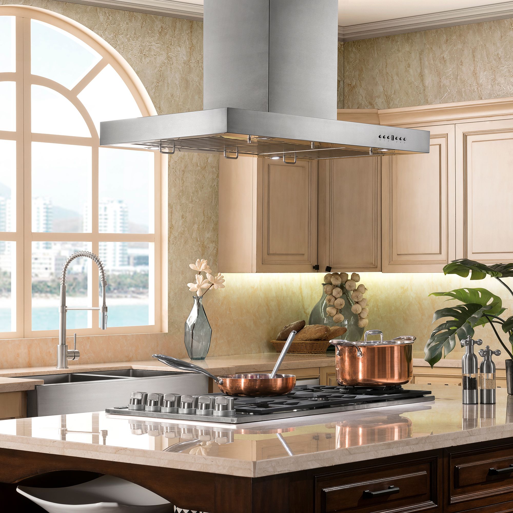 Zline island store range hood